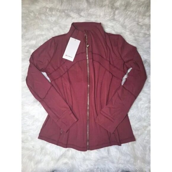 Lululemon Burgundy Define Jacket Gold Zipper Size 12 - Picture 1 of 10